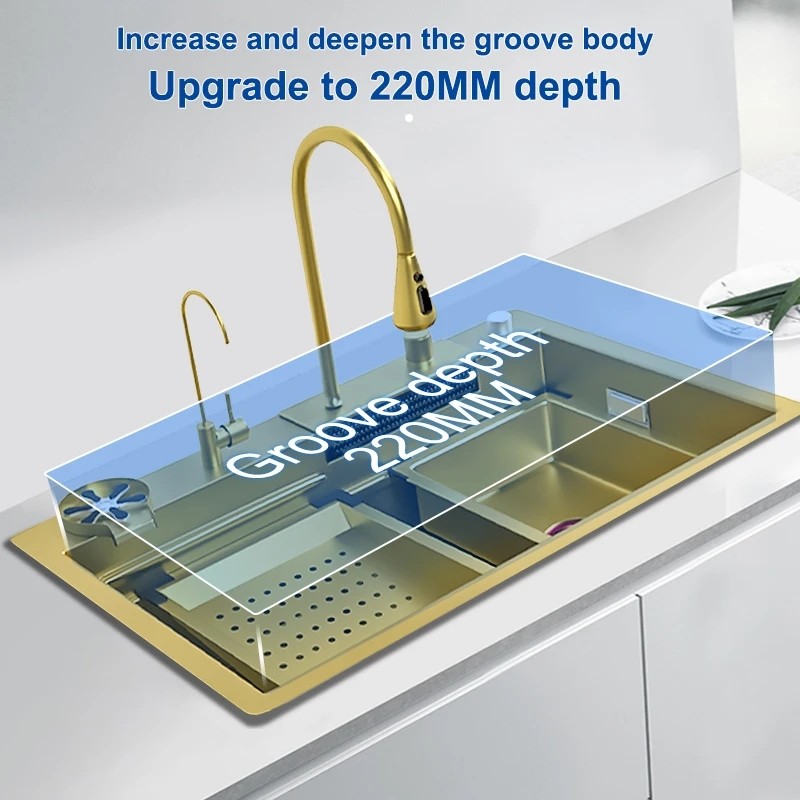 Gold Stainless Steel Kitchen Sink