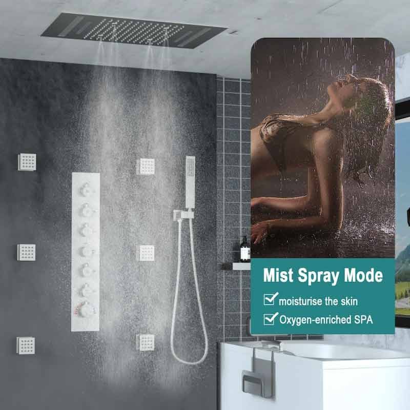 Rain Shower Set with 7 Colors LED Light