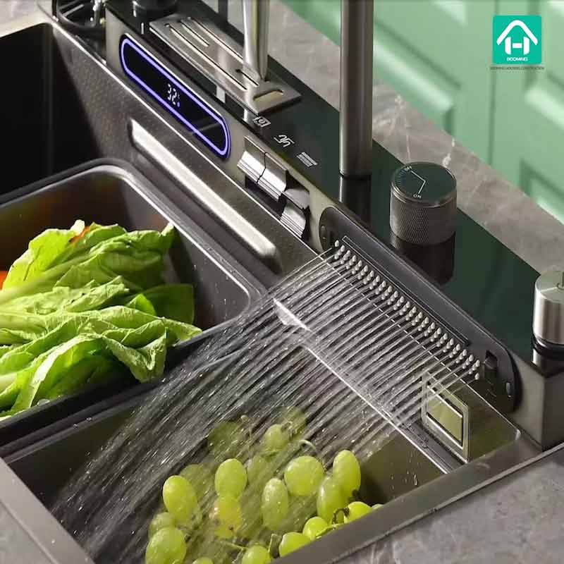 Tiktok Trendy Sinks with Large LED Screen Cellphone Holder Knife Holder