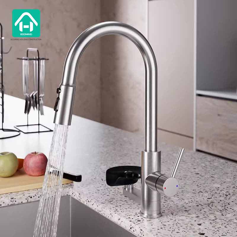 Kitchen Faucet with Glass Rinser