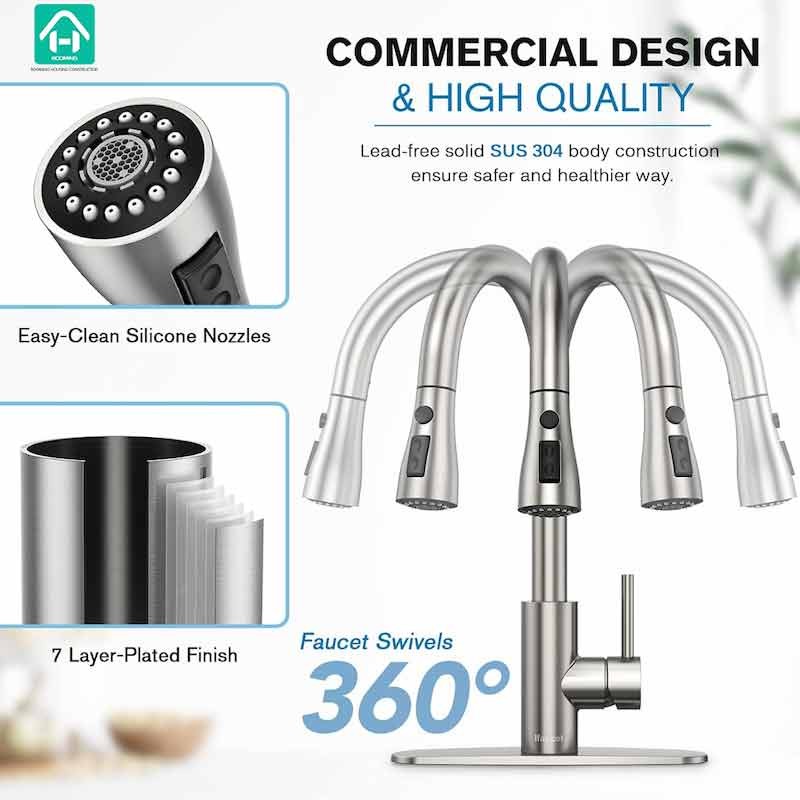 China Supplier Pull Down Kitchen Faucet​ with Deck Plate