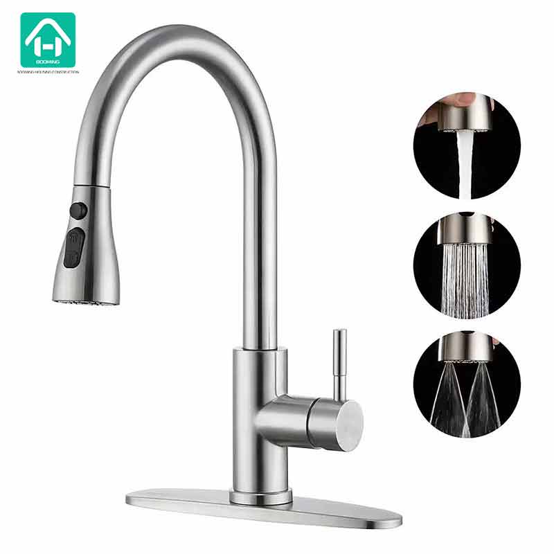 China Supplier Pull Down Kitchen Faucet​ with Deck Plate