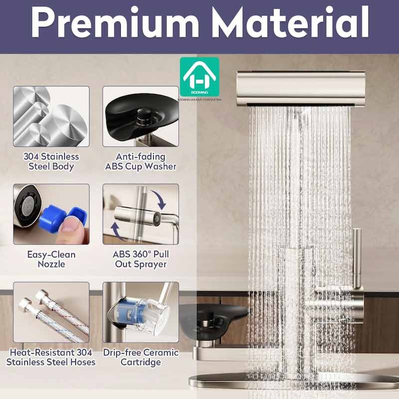 Kitchen Faucet with Glass Rinser Pull Down Kitchen Faucets​