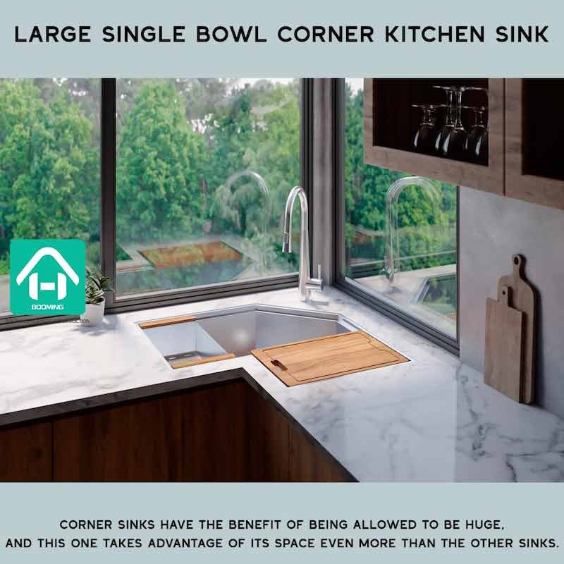 China Custom 34 Inch Corner Kitchen Sink Butterfly Sink