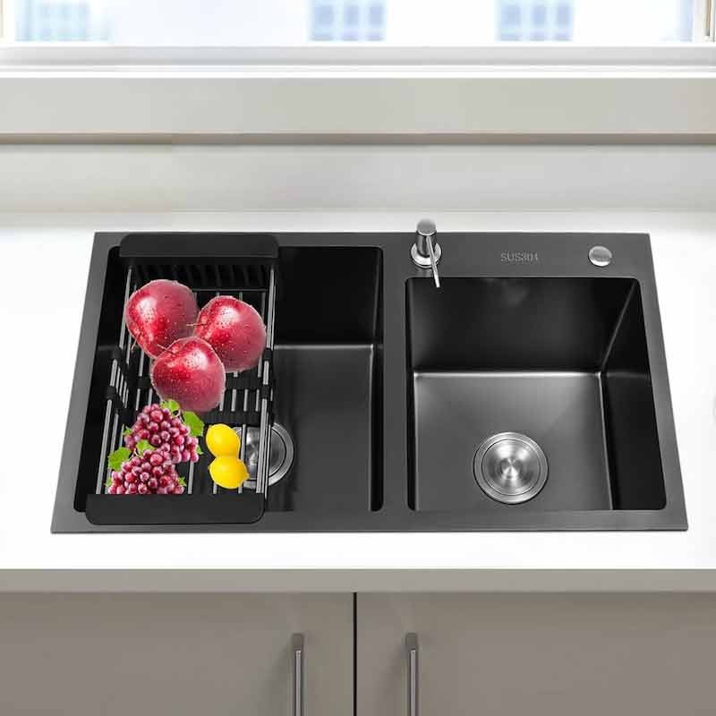 Custom Double Bowl Kitchen Sink Black Double Kitchen Sink