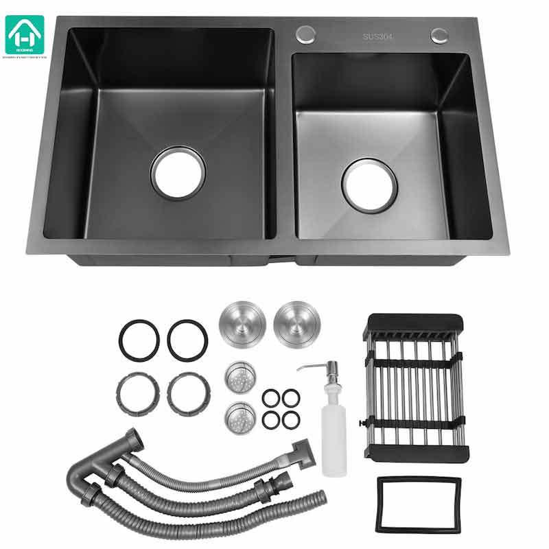 Custom Double Bowl Kitchen Sink Black Double Kitchen Sink