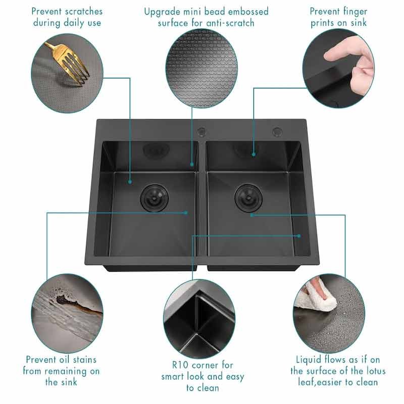 Factory Direct Black Kitchen Sink Double Kitchen Sink​