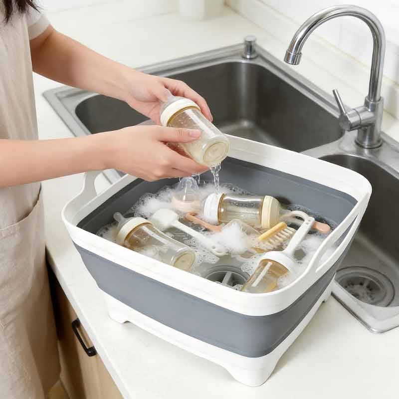 Foldable Sink Collapsible Wash Basin with Drain 