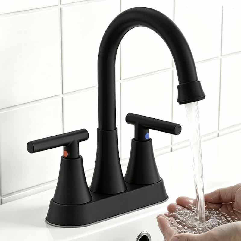 Matte Black 2 Handle Bathroom Faucet