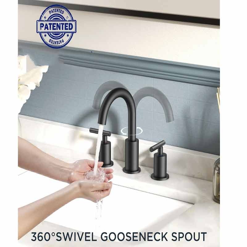 Matte Black Widespread Bathroom Faucet